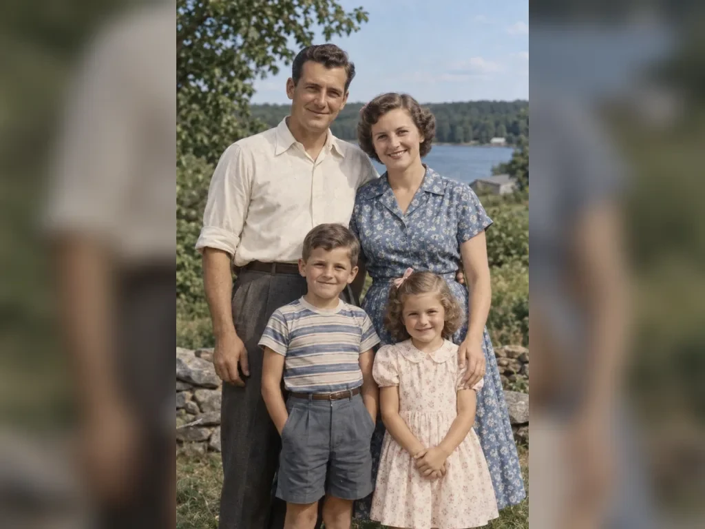 A Family Photograph, Restored — After · cleaned and restored